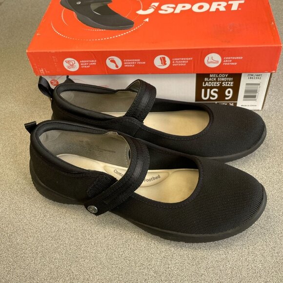 NEW JSPORT Melody Women’s US 9M Black Slip-On Mary Jane Shoes Memory Foam - Picture 1 of 7